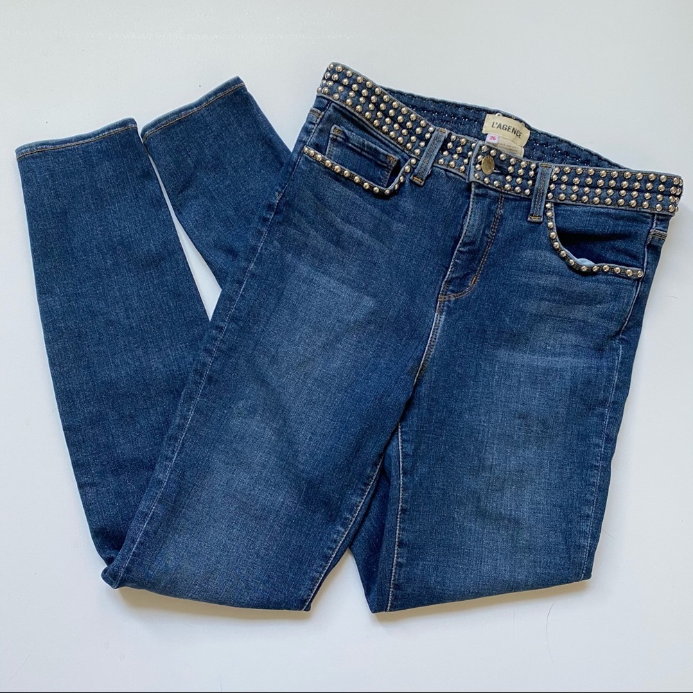 Y2K L’AGENCE Margot High Rise Studded Skinny Jean